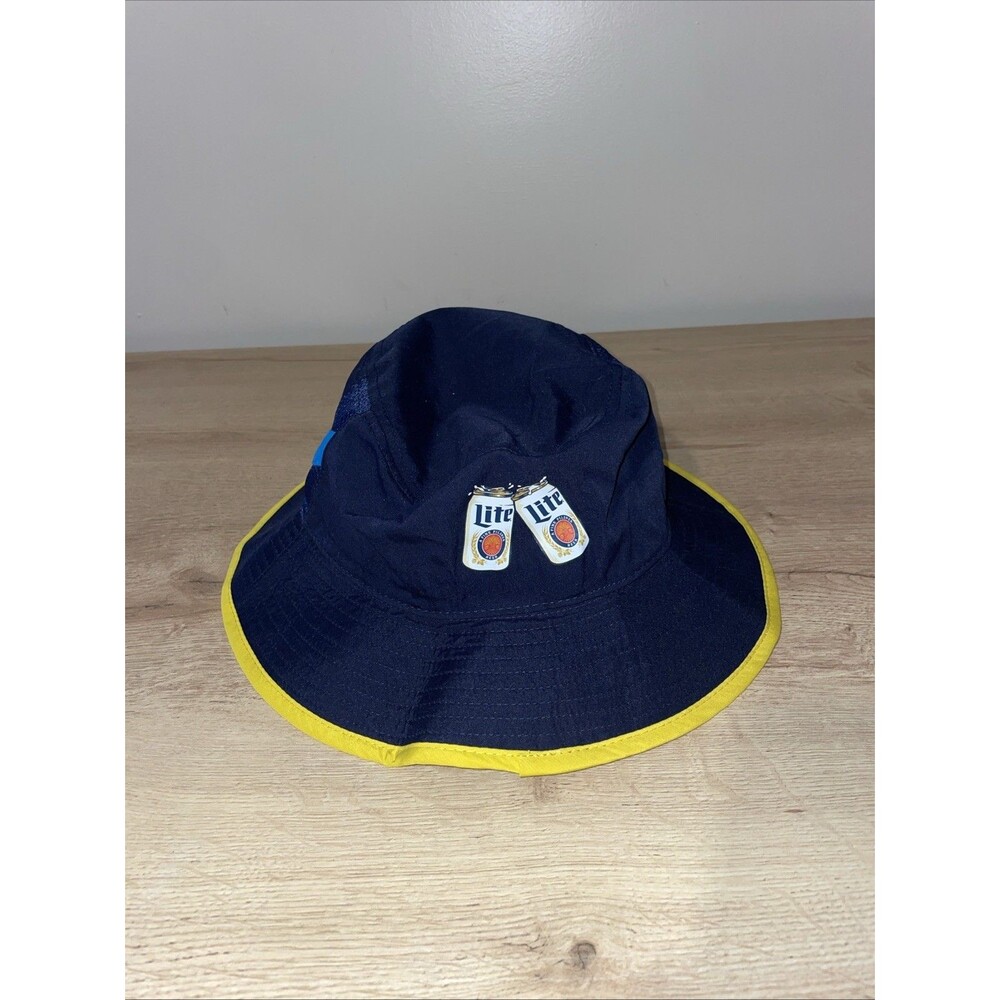 Miller Lite x Philadelphia Phillies Bucket Hat Navy Blue Yellow Retro Beer